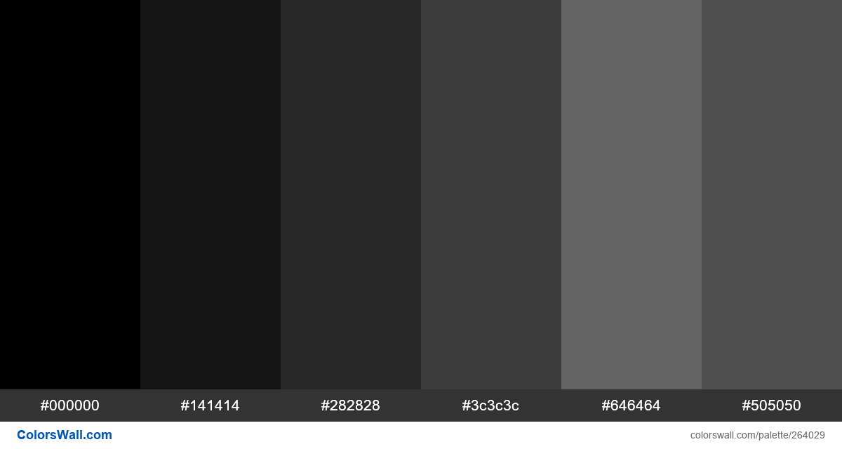Icon colors palette #000000, #141414, #282828 - ColorsWall