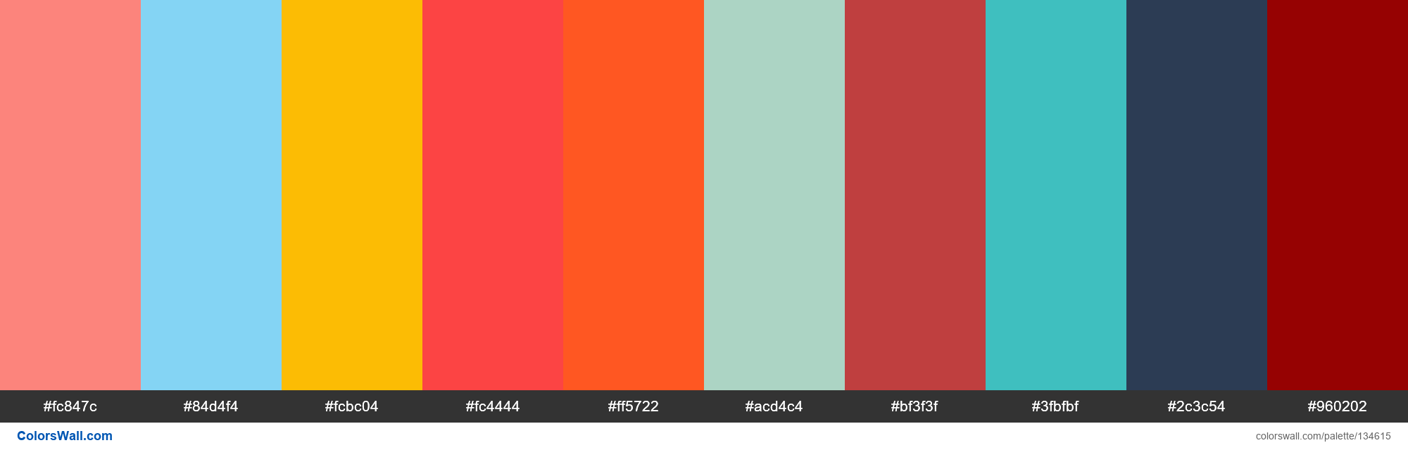 idea2 colors palette #fc847c, #84d4f4, #fcbc04 - ColorsWall