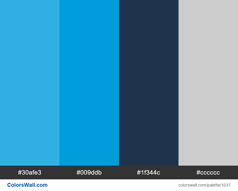 IES Color colors palette #30afe3, #009ddb, #1f344c - ColorsWall