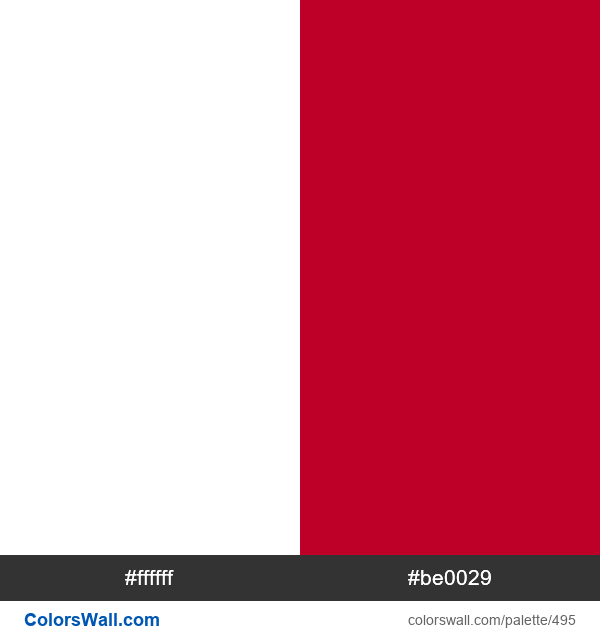 Japan flag colors #ffffff, #be0029 - ColorsWall