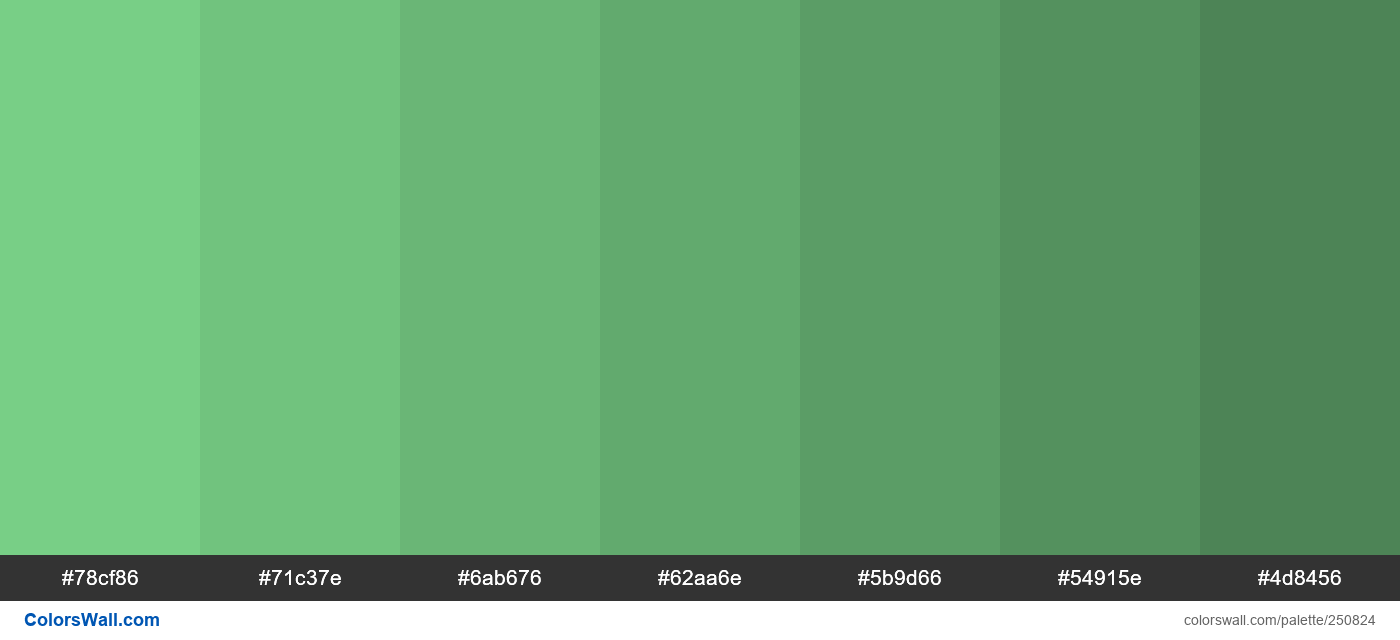 Jube Green shades colors palette | ColorsWall