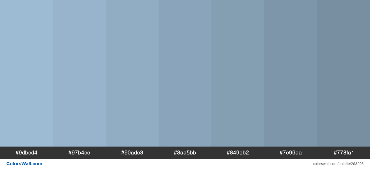 10 Shades of Blue colors palette - ColorsWall