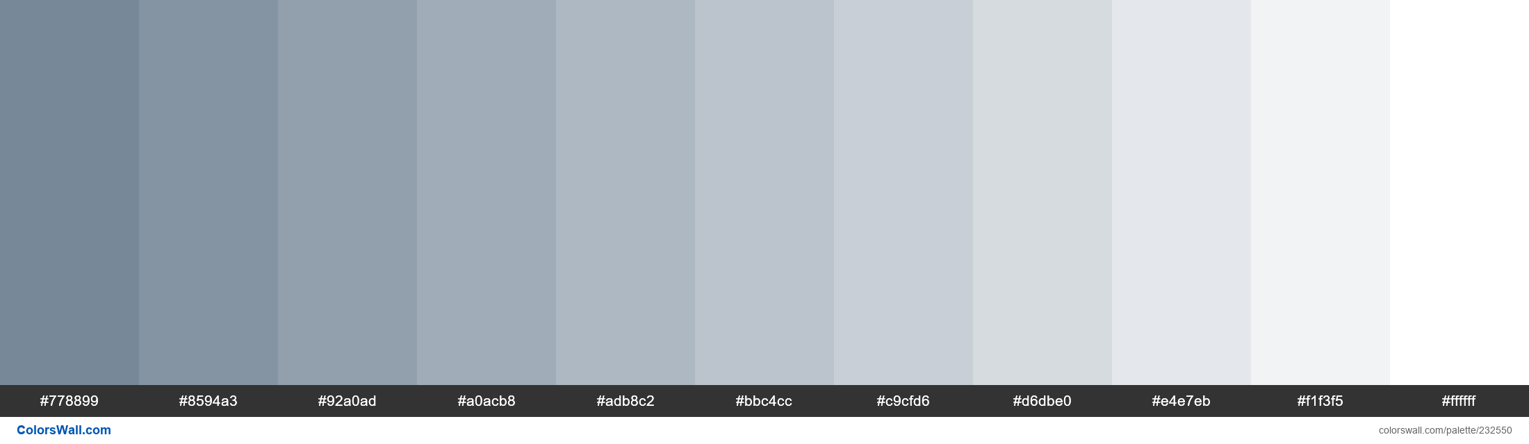Light Slate Gray colors palette - ColorsWall