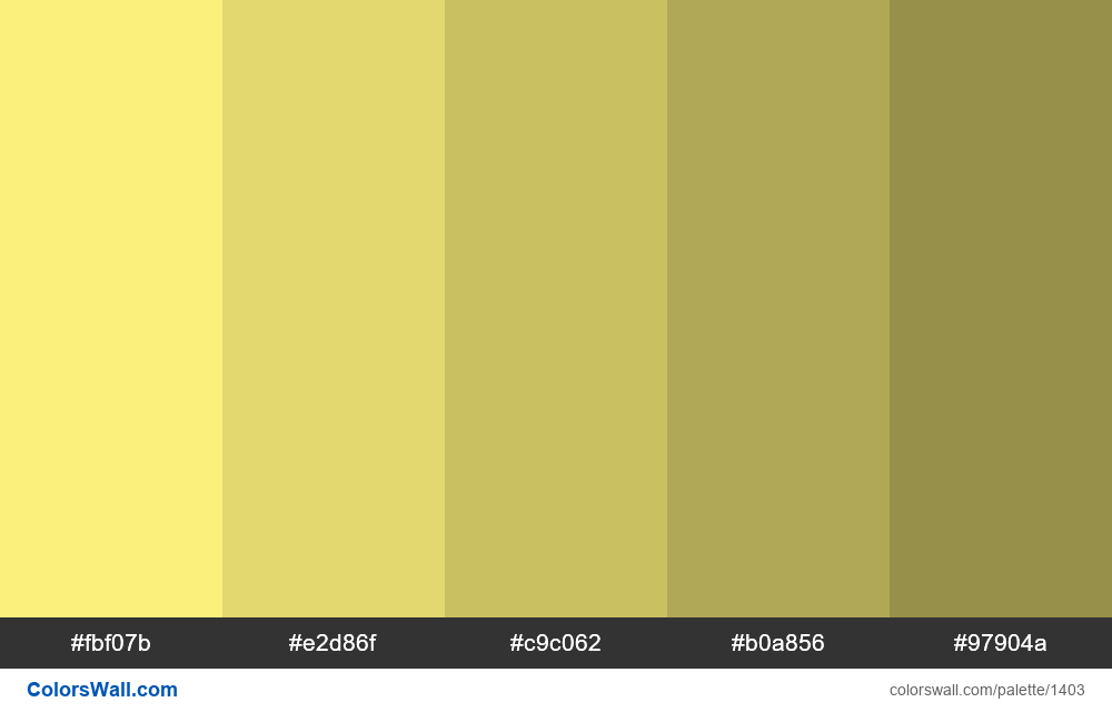 Light yellow shades colors palette - ColorsWall