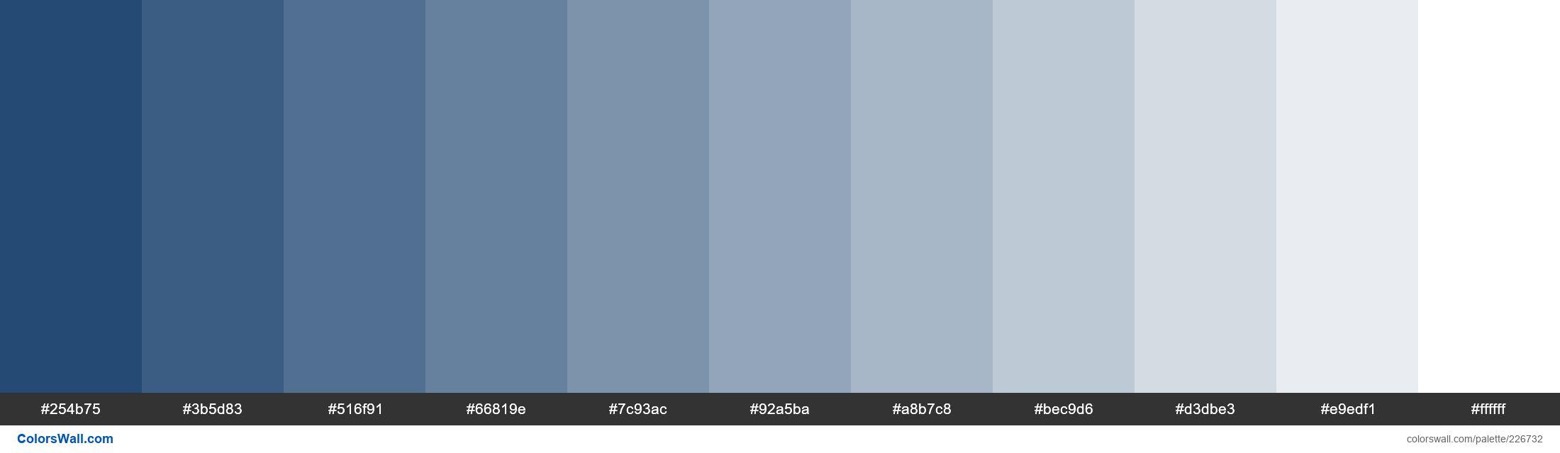 Limitless colors palette #254b75, #3b5d83, #516f91 | ColorsWall