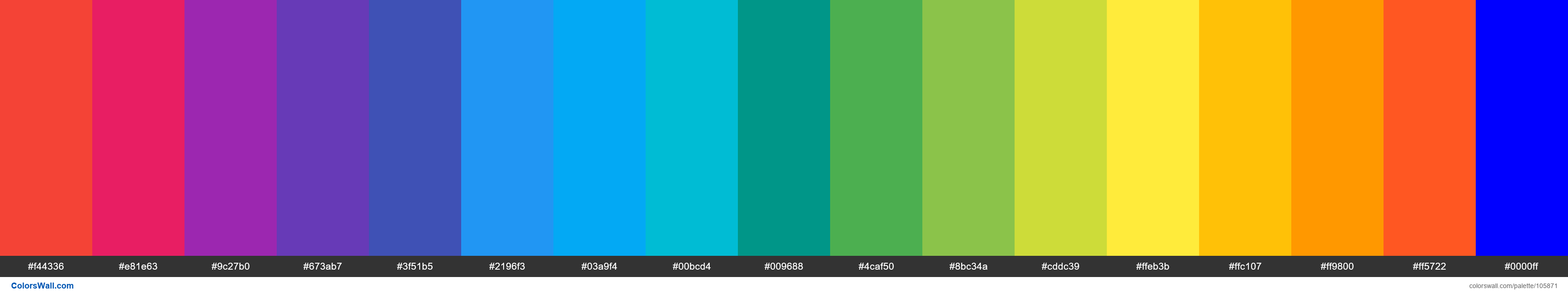 Material Design Color Palette (16 colors) (Blue) - #105871