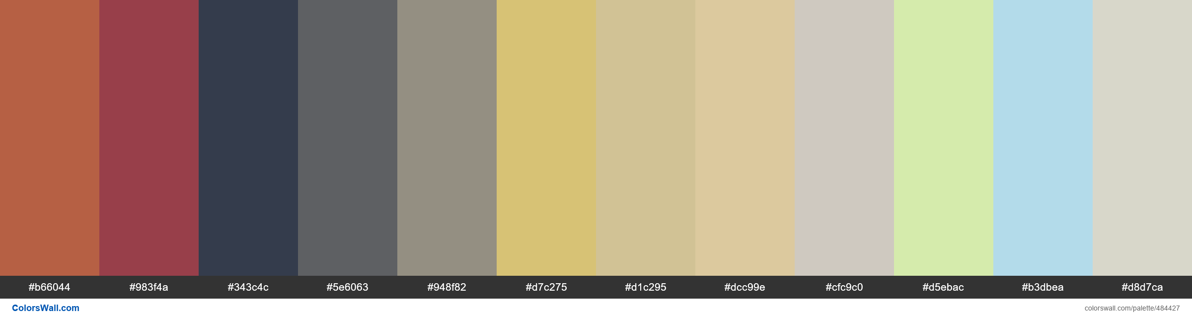 Maui Mai Tai, Egyptian Red, North Sea Blue, Sheet Metal, Stony Creek, Citrus Yellow, Winter Mood, Reed Yellow, Limed White, Faith - #484427