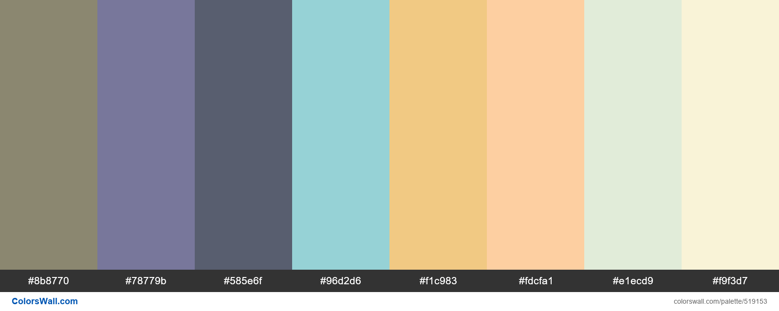 Mossy Bank, Benimidori Purple, Grisaille, Aroma Blue, Bad Hair Day, Peach Beach palette - #519153