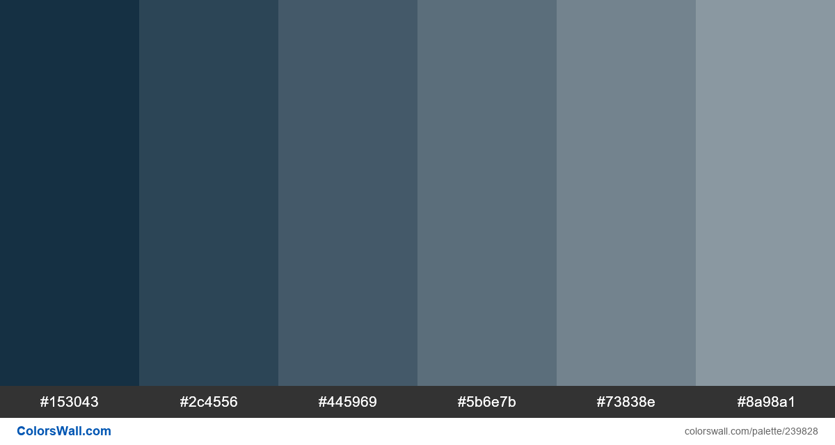 Nato Blue color tints #153043, #2c4556, #445969 - ColorsWall