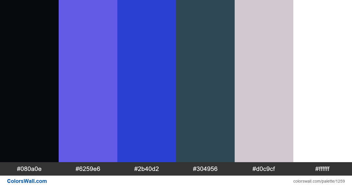 Navigate Application colors palette - #1259