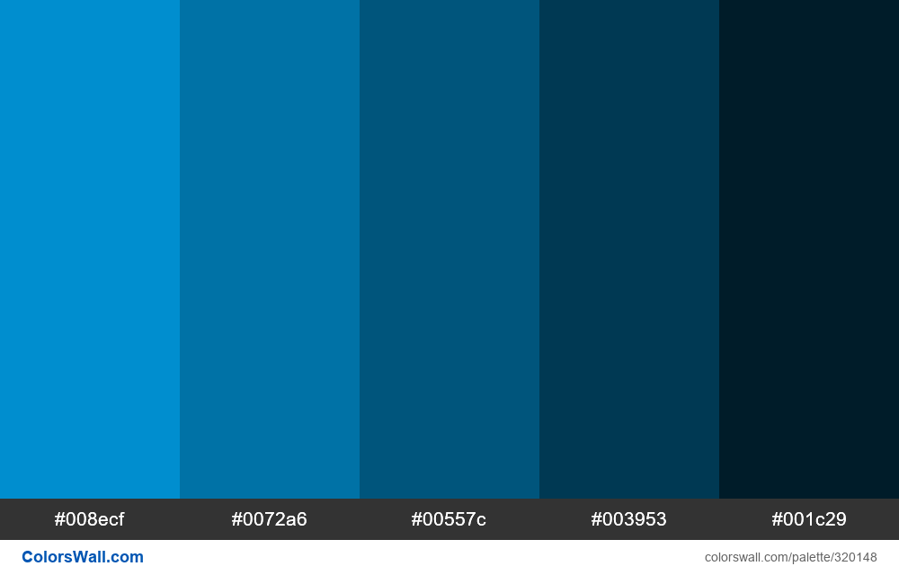 Nuances de bleu colors palette - ColorsWall