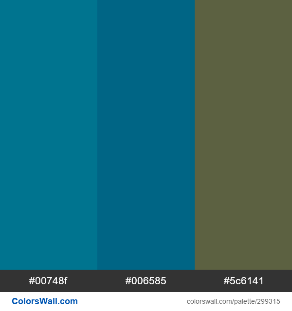 Ocean Mirage, Bowerbird Blue, Tank palette - ColorsWall