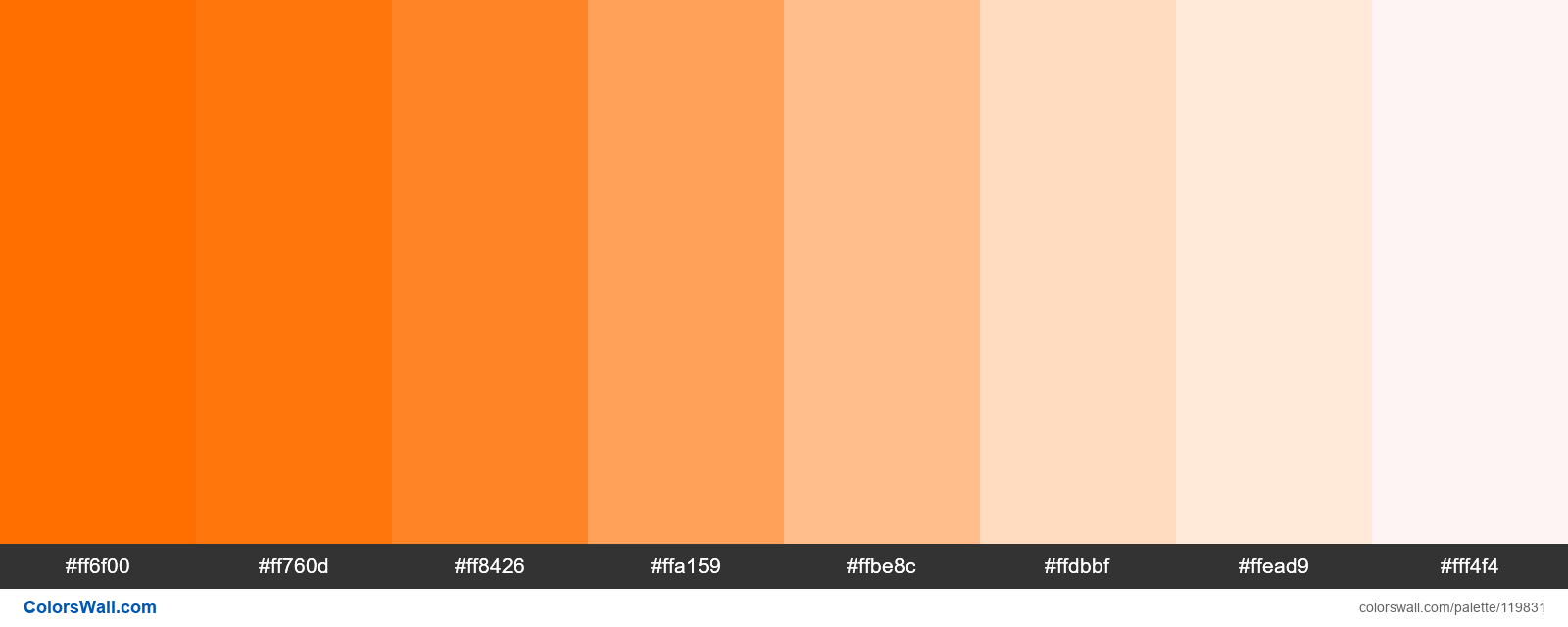 24 Shades of Orange Color Palette –