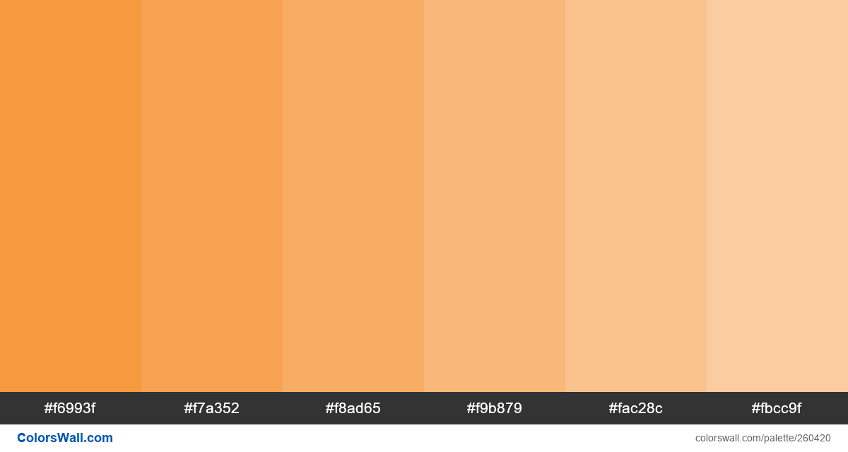 Orange variations colors palette | ColorsWall