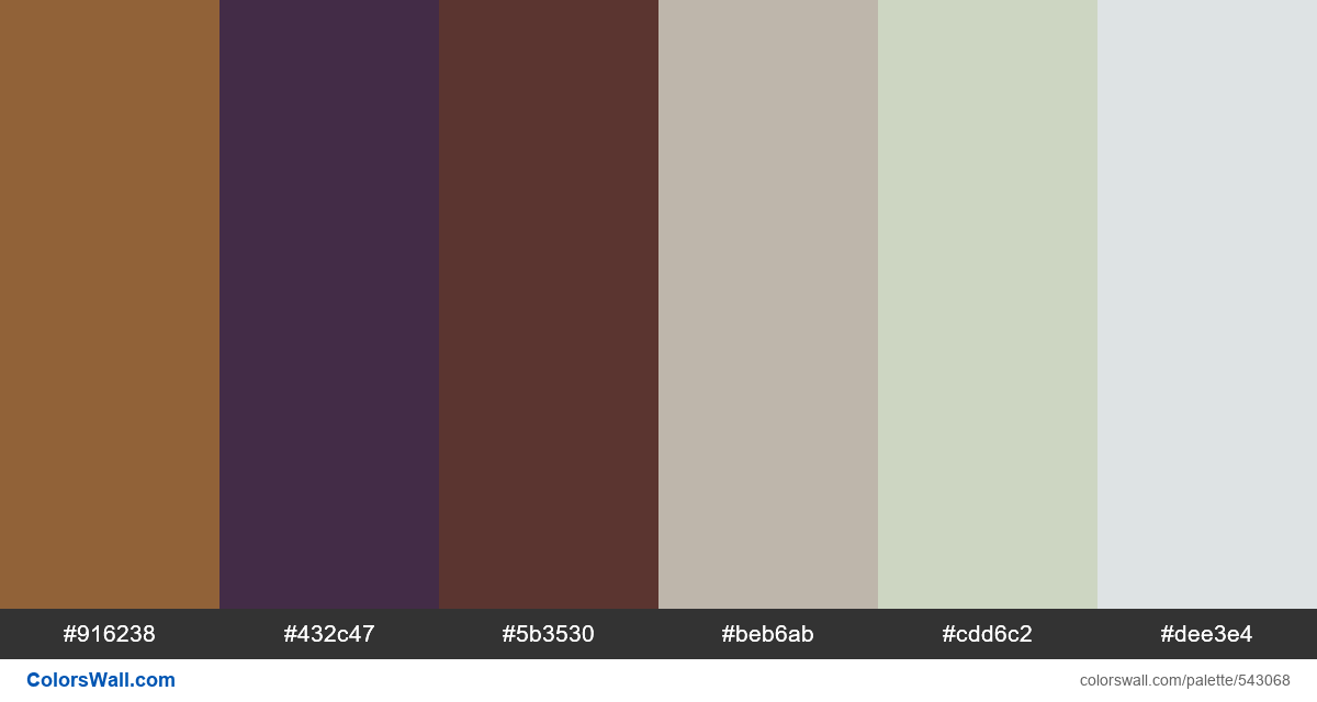 Oregon Hazel, Purple Pennant, Library Red, Anew Grey palette - #543068