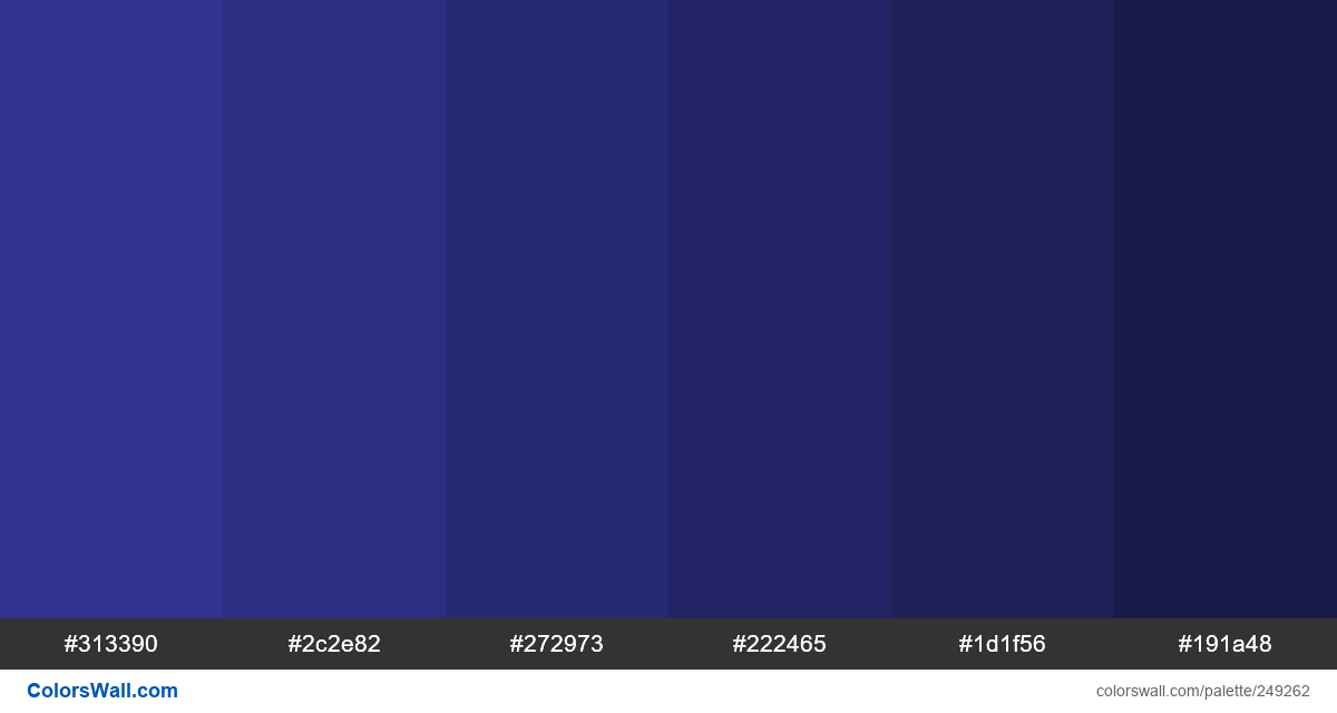 Perfect Dark Blue shades colors palette - ColorsWall