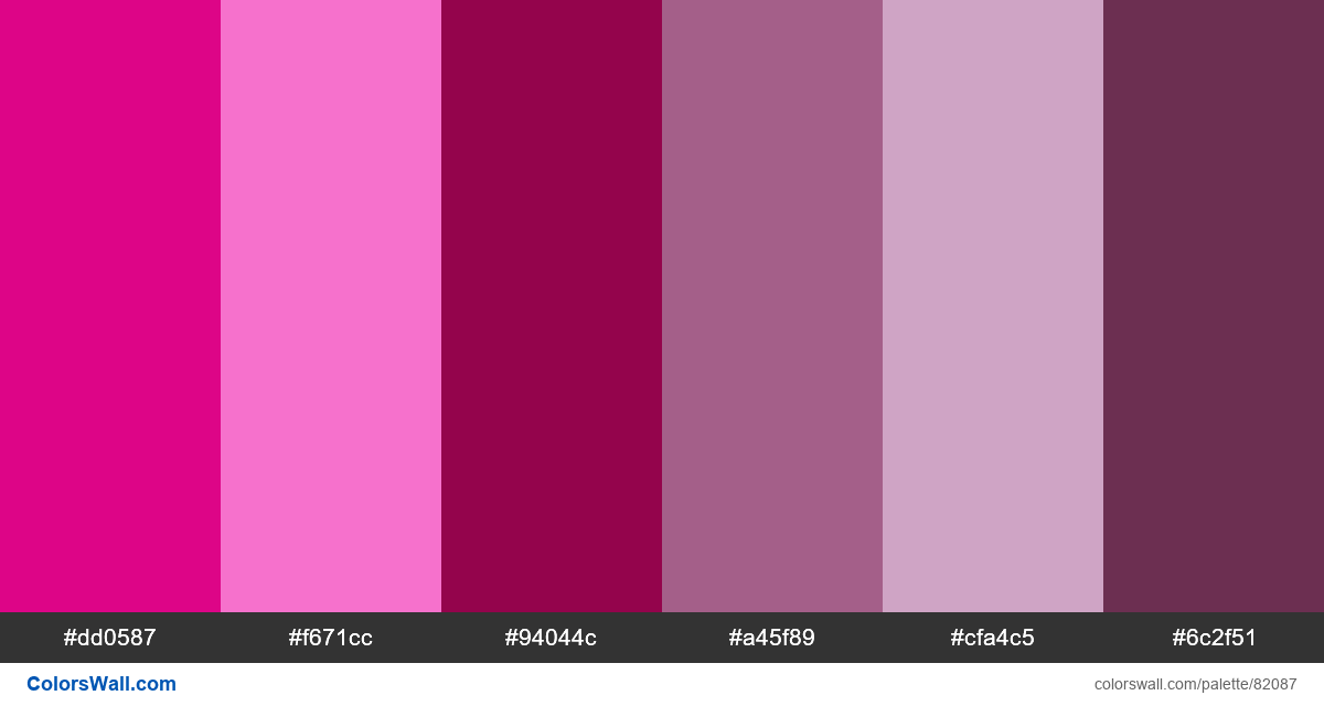 Pink panama nightclub party colors palette | ColorsWall