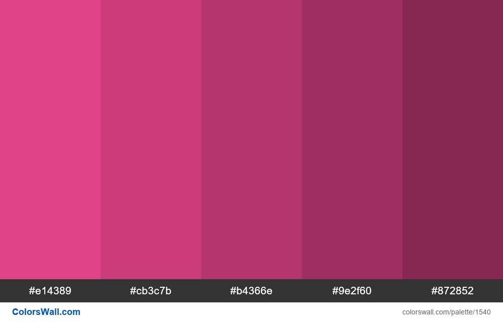 Pink shades colors palette - ColorsWall