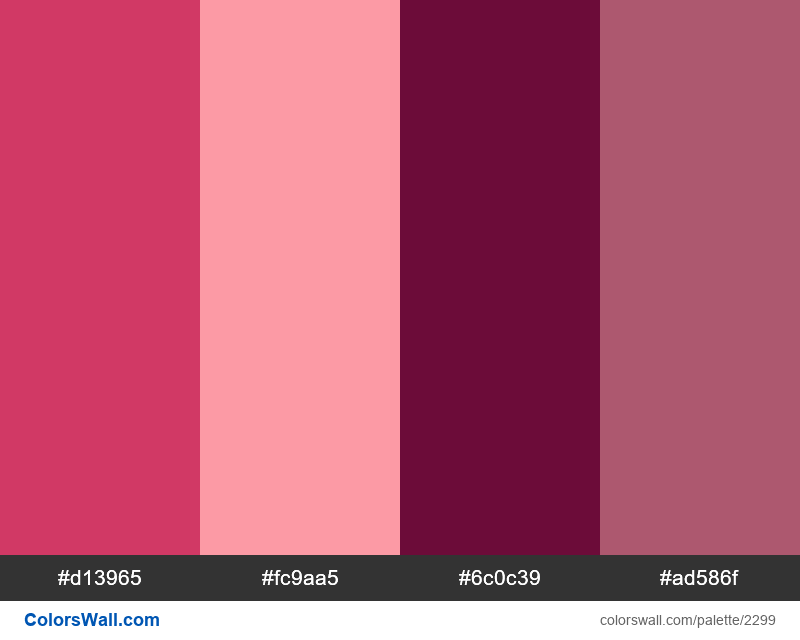 Pink web scheme colors #d13965, #fc9aa5, #6c0c39 - ColorsWall