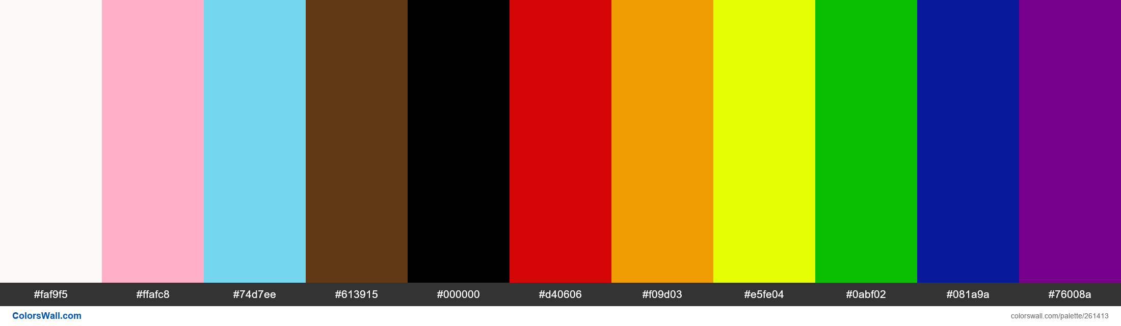 Pride colors palette #faf9f5, #ffafc8, #74d7ee - ColorsWall