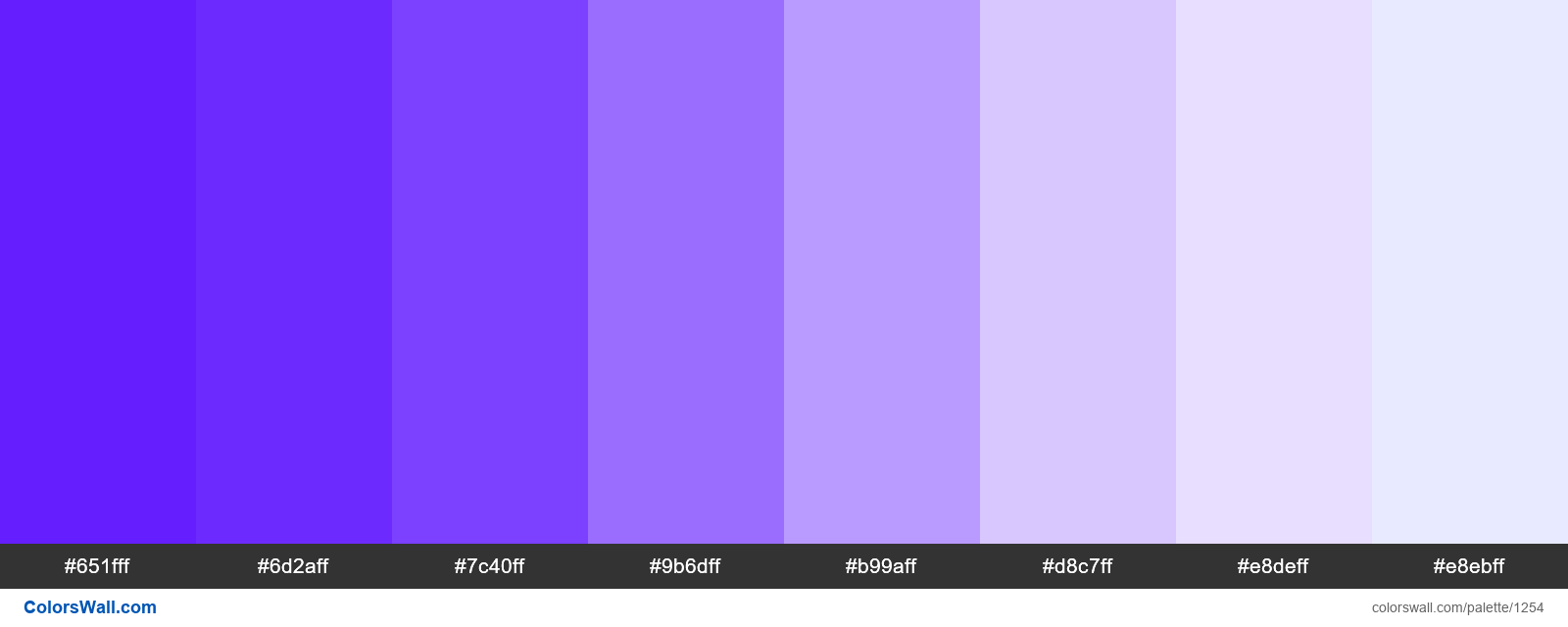 Purple Shades Palette Hex Rgb Codes