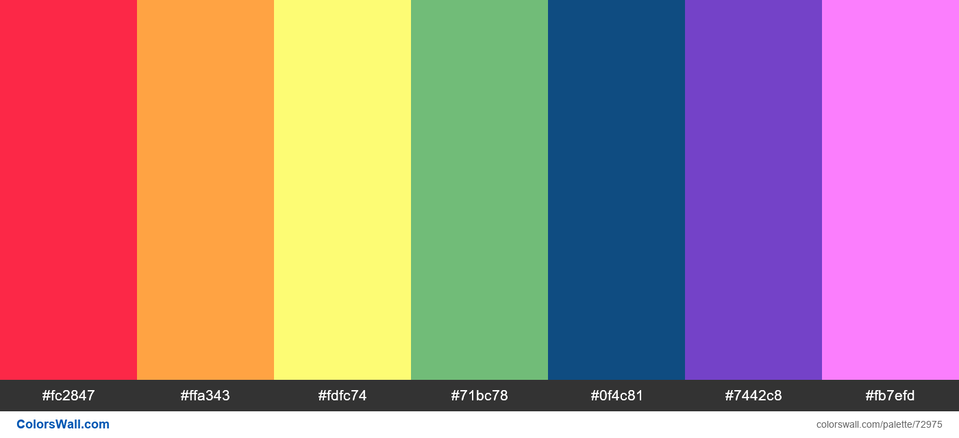 Rainbow colors palette Pantone style - #72975