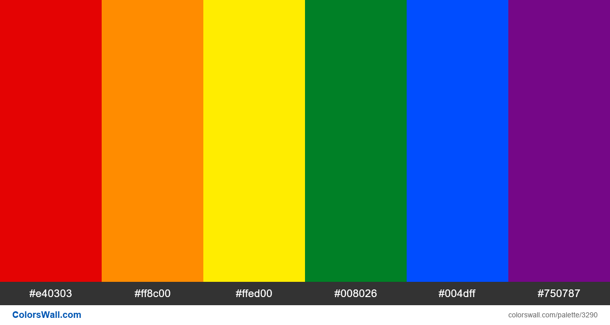 gay flag color palette
