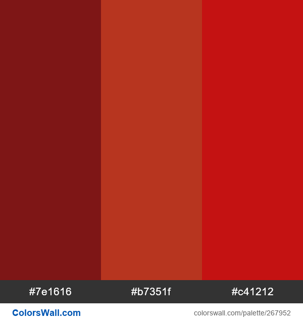 Red Colour Shades Color Palette