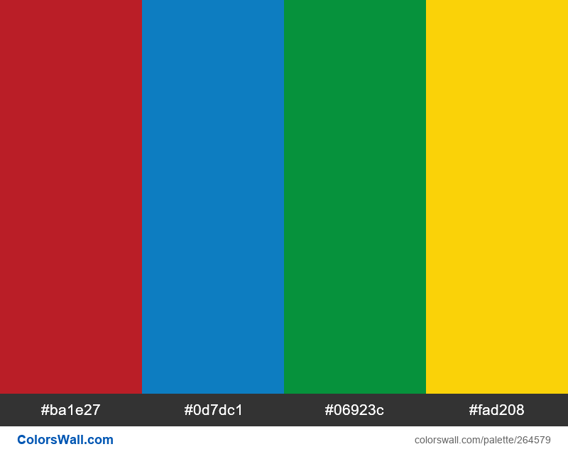 Red Blue Green Yellow colors palette - ColorsWall