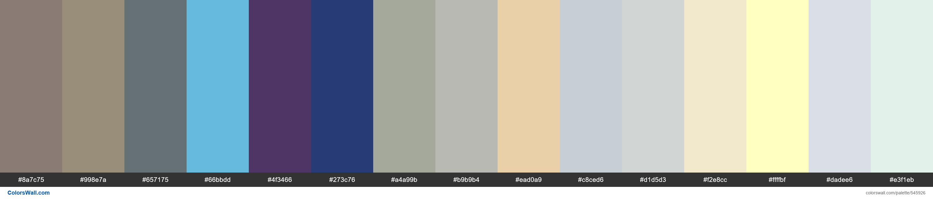 Revere Greige, Lost Canyon, Myth, Clear Weather, Petunia, Mazarine Blue, Garden Promenade, Classic Silver, Weathered Coral, Crater - #545926