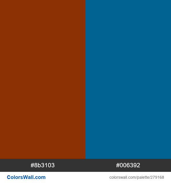 Rust Brown, Bauhaus Blue palette - ColorsWall