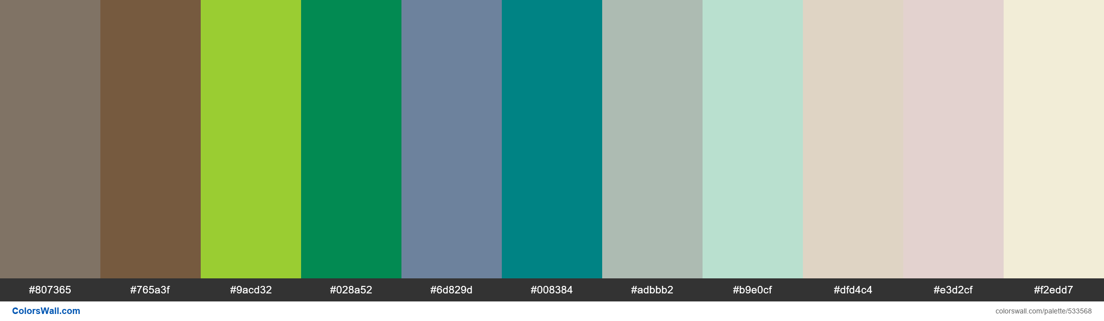 PNG image of Rye Dough Brown, Wooden Cabin, Lucky Lime, English Meadow, Brisk Blue, Marine Teal, Quietude, Desert Mirage, Wheat Sheaf palette Rye Dough Brown, Wooden Cabin, Lucky Lime, English Meadow, Brisk Blue, Marine Teal, Quietude, Desert Mirage, Wheat Sheaf palette - #533568