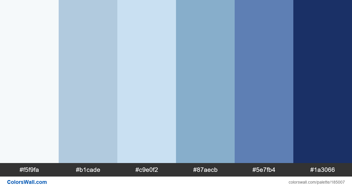 SFY grammar colours #f5f9fa, #b1cade, #c9e0f2 | ColorsWall