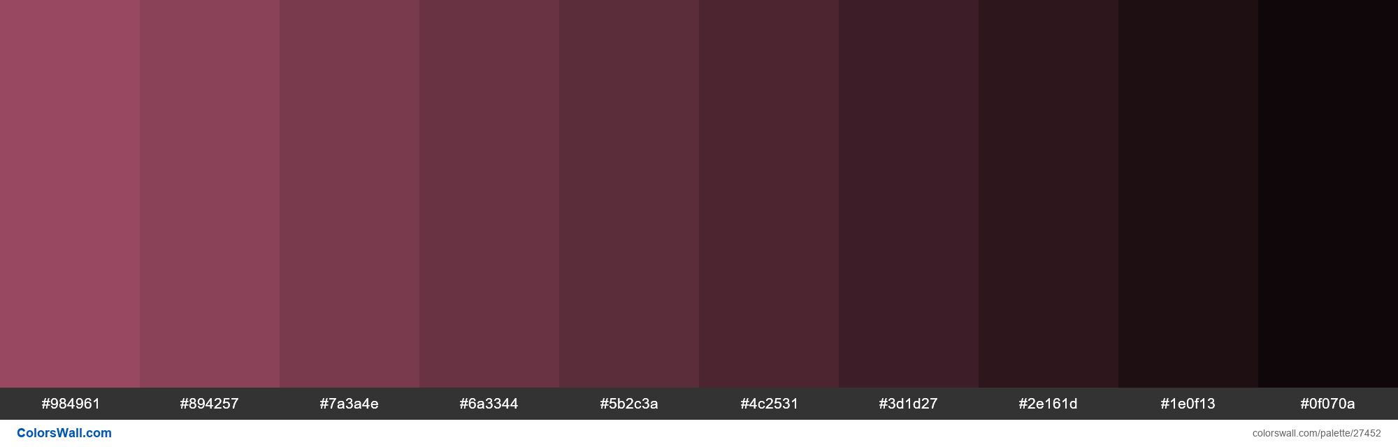 Shades of Cadillac color #984961 hex - ColorsWall