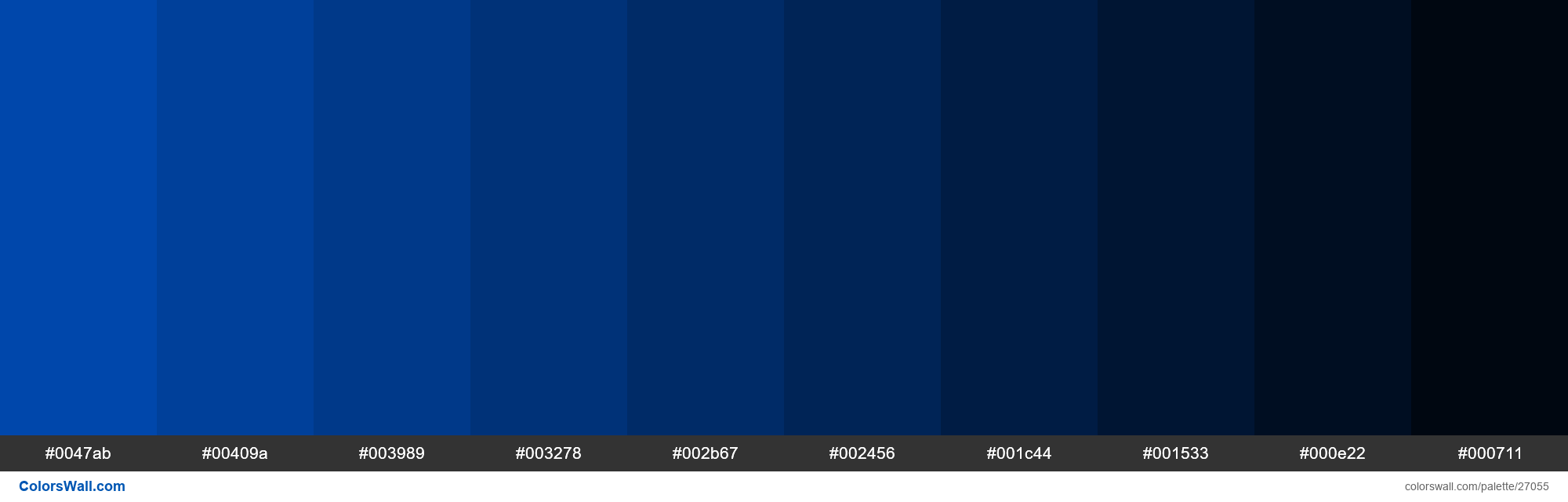Shades of Cobalt color #0047AB hex - ColorsWall