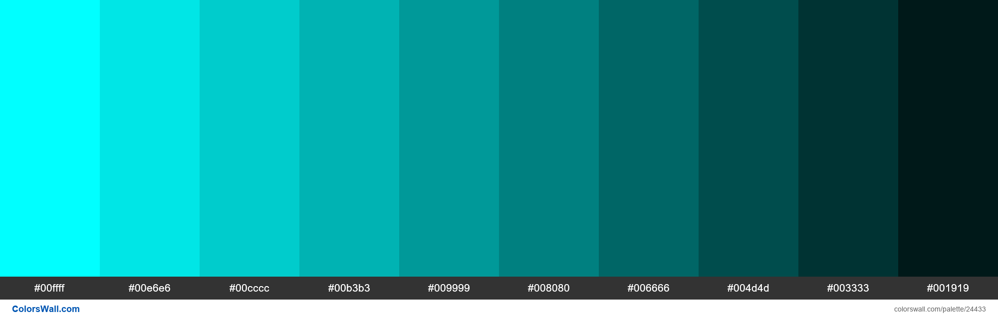 Shades Of Cyan 00FFFF Hex Color ColorsWall