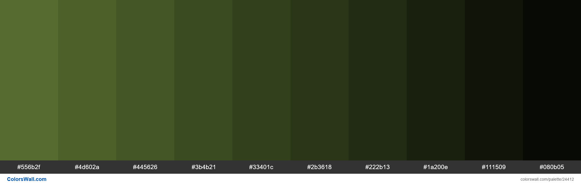 Shades of Dark Olive Green #556B2F hex color - ColorsWall