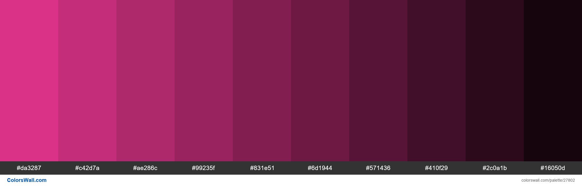 Shades of Deep Cerise color #DA3287 hex - ColorsWall