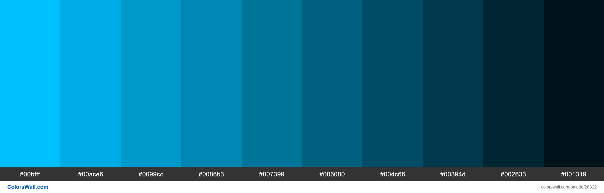 Shades Of Deep Sky Blue Color 00bfff Hex 28322 Colorswall 