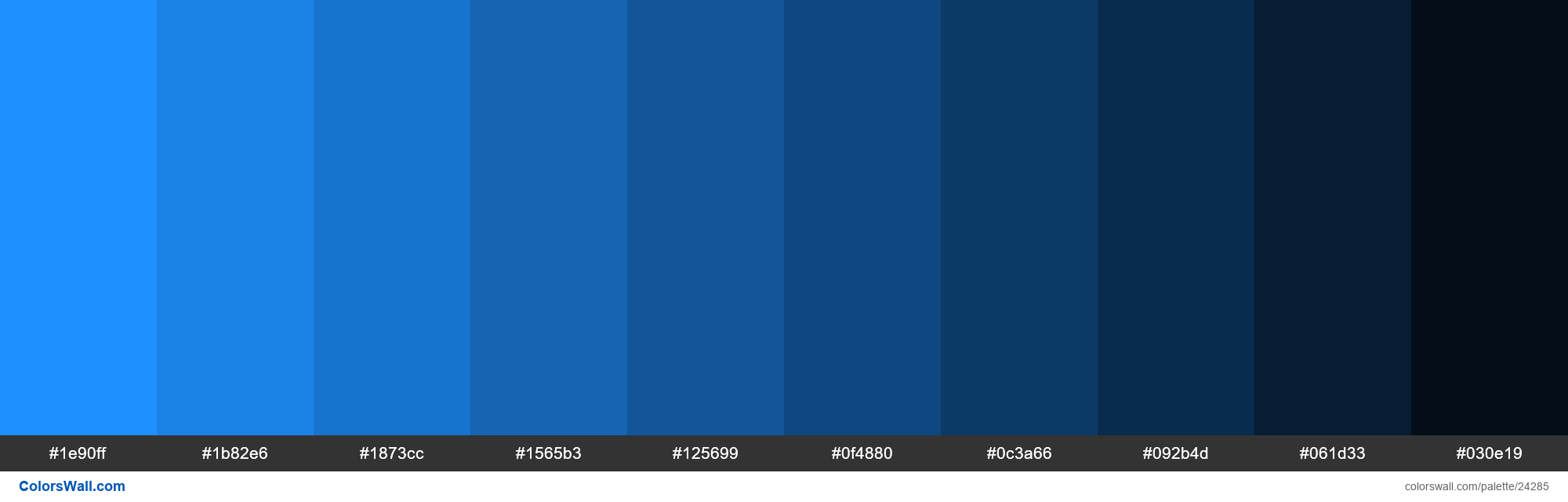 Shades of Dodger Blue #1E90FF hex color - ColorsWall