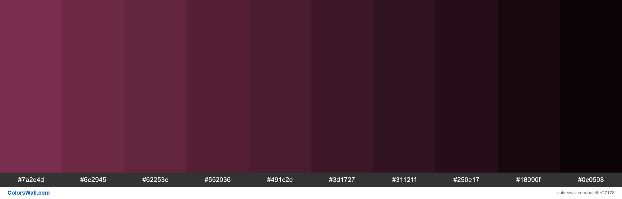 Shades of Flirt color #7A2E4D hex | ColorsWall