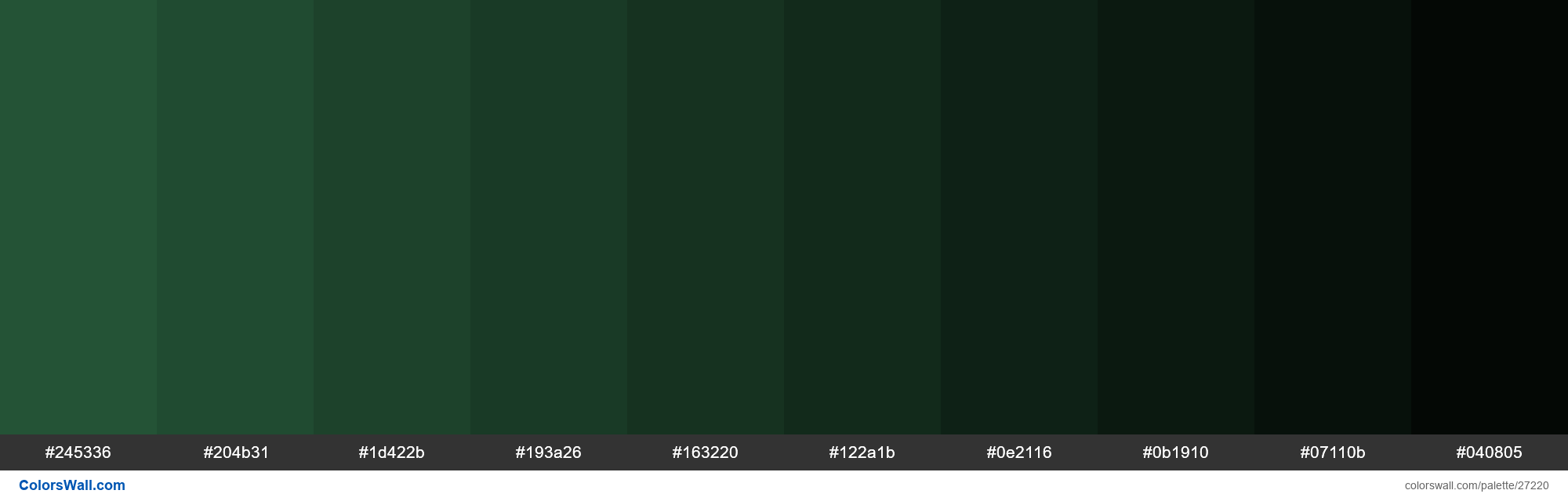 24 Shades of Green Color Palette –