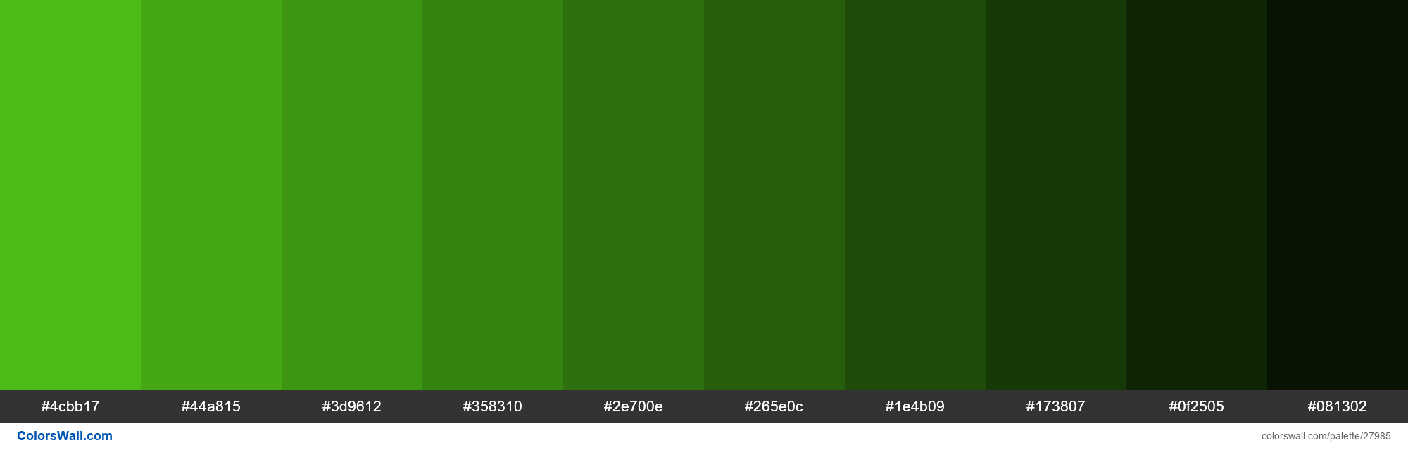 Kelly Green Color Chart