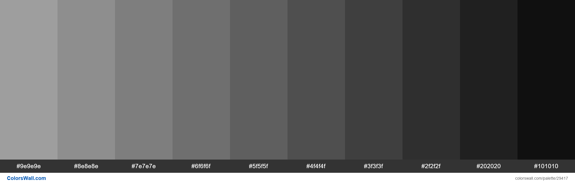 Shades Of Material Design Gray Color 9e9e9e Hex 29417 Colorswall 