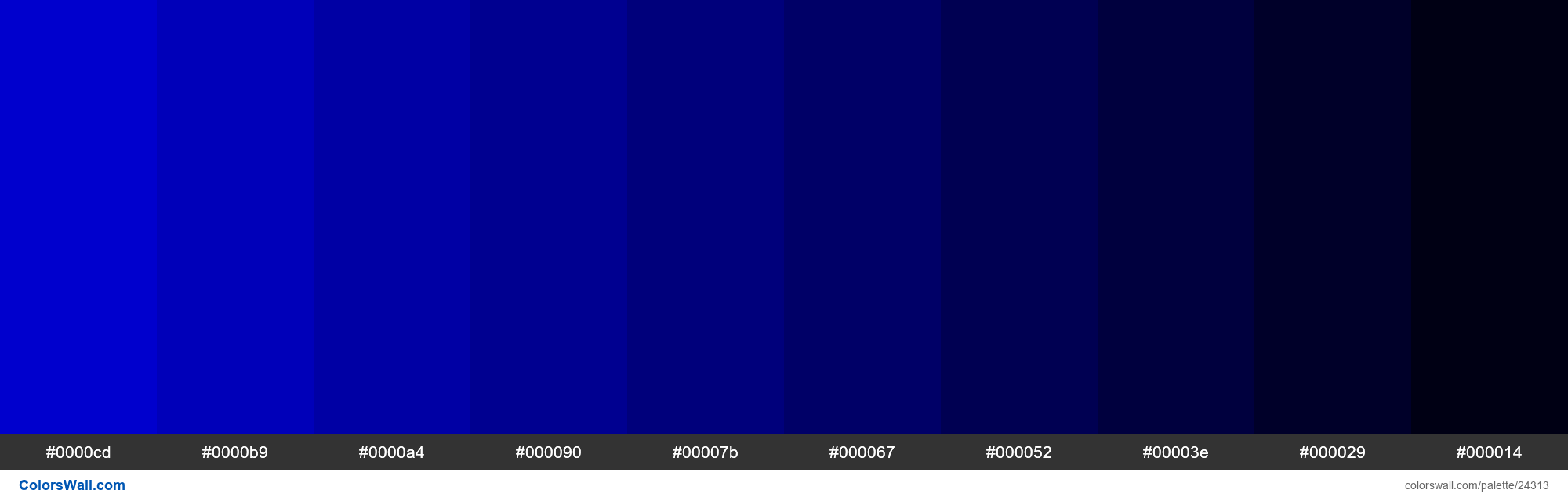 Shades of Medium Blue #0000CD hex color - ColorsWall