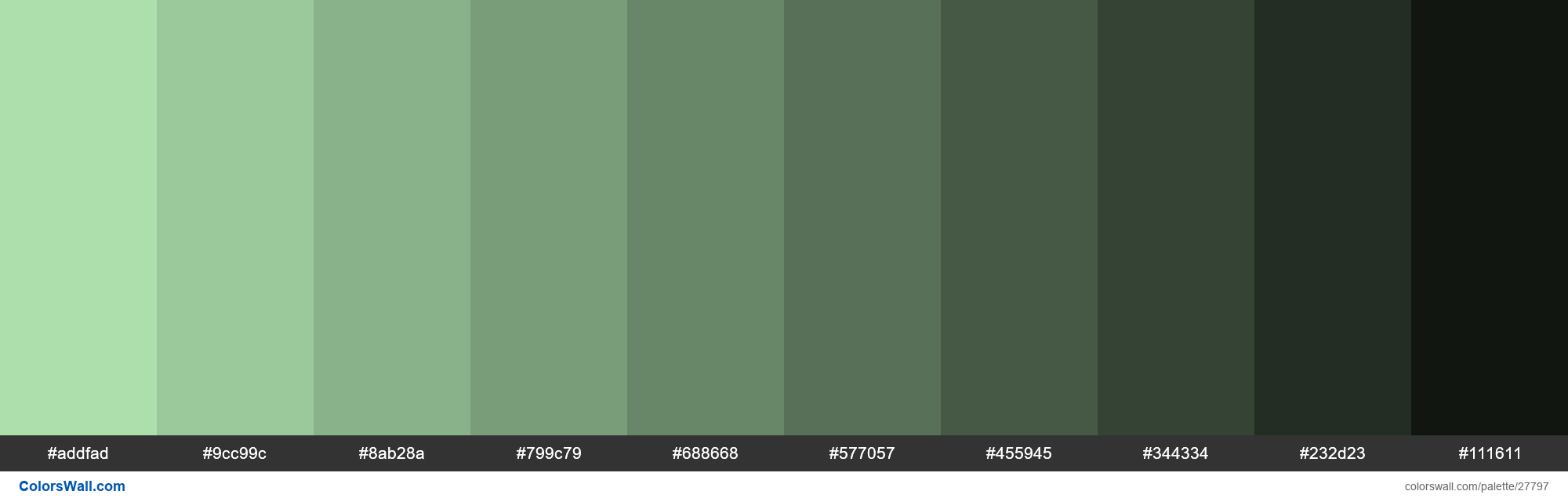 crecer Insignificante pelo Shades of Moss Green color #ADDFAD hex - ColorsWall