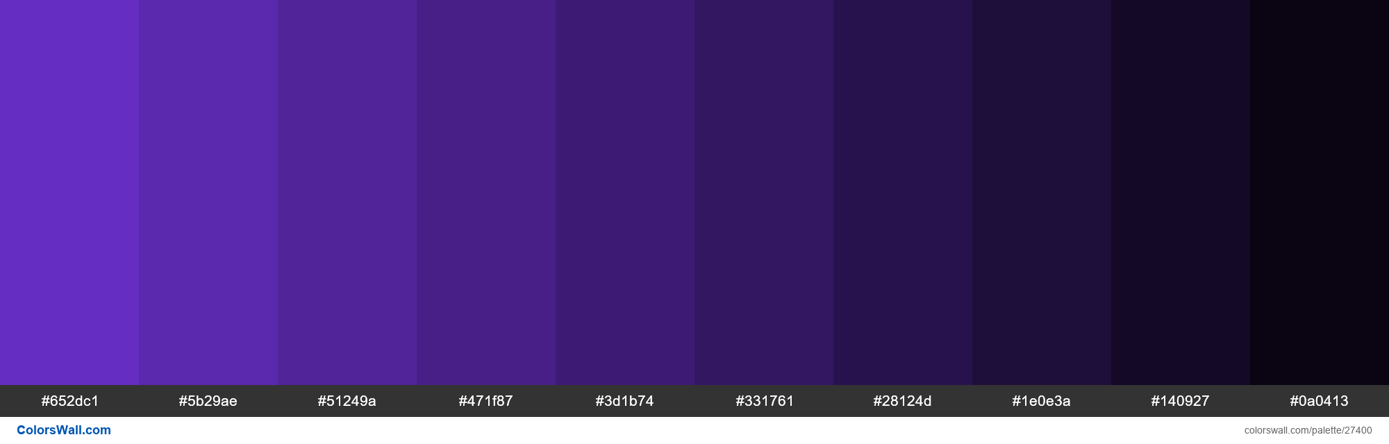 Shades of Purple Heart color #652DC1 hex - ColorsWall