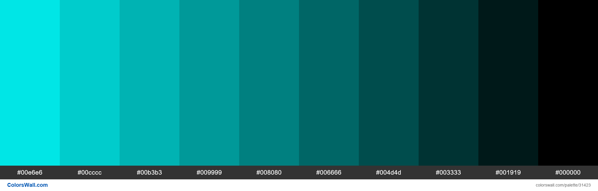 Shades X11 Color Aqua 00ffff Hex Colorswall