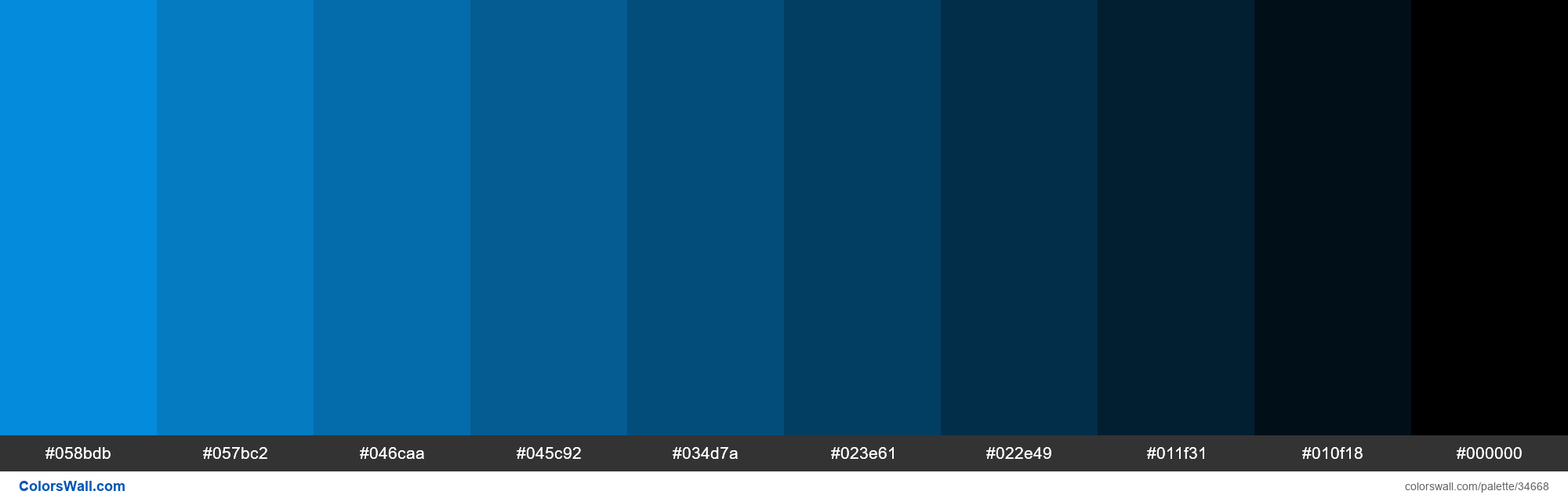 Shades XKCD Color azure #069af3 hex colors palette - ColorsWall