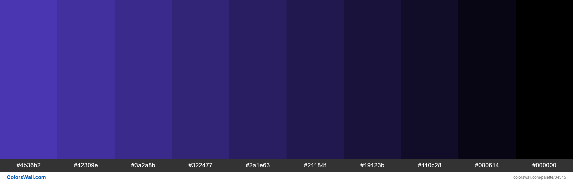 Shades XKCD Color blue with a hint of purple #533cc6 hex colors palette ...